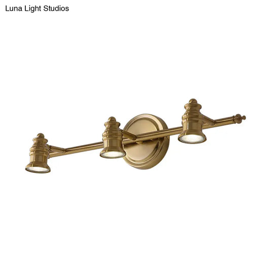 Traditional Metal Bathroom Vanity Sconce Light With 2/3/4-Bulb Wall Mount - Brass