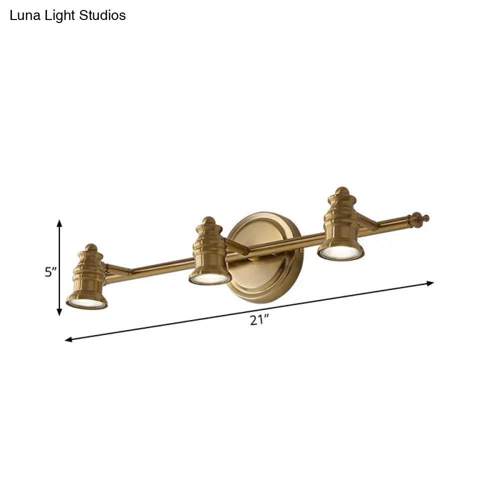 Traditional Metal Bathroom Vanity Sconce Light With 2/3/4-Bulb Wall Mount - Brass