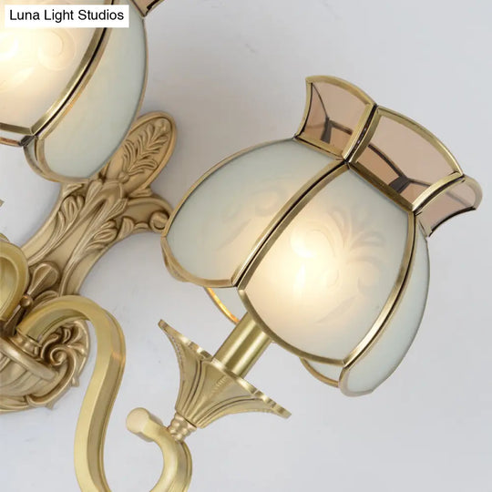 Traditional Metal Brass Birdcage Sconce Light: 1/2-Head Wall Lighting Fixture For Living Room