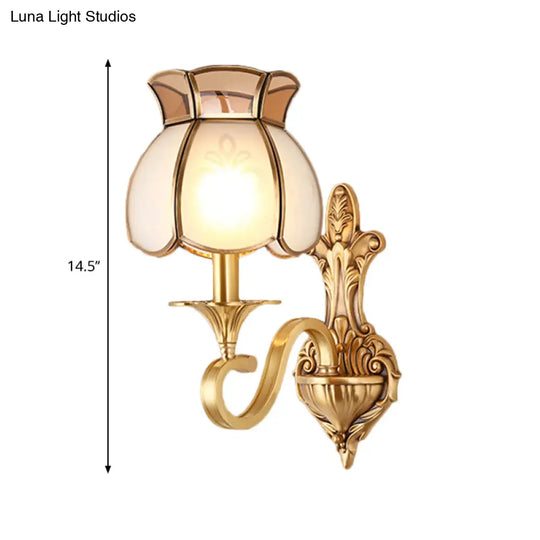 Traditional Metal Brass Birdcage Sconce Light: 1/2-Head Wall Lighting Fixture For Living Room