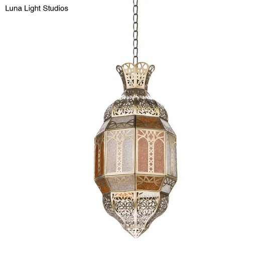 Traditional Metal Brass Finish Hanging Lantern Pendant Lamp