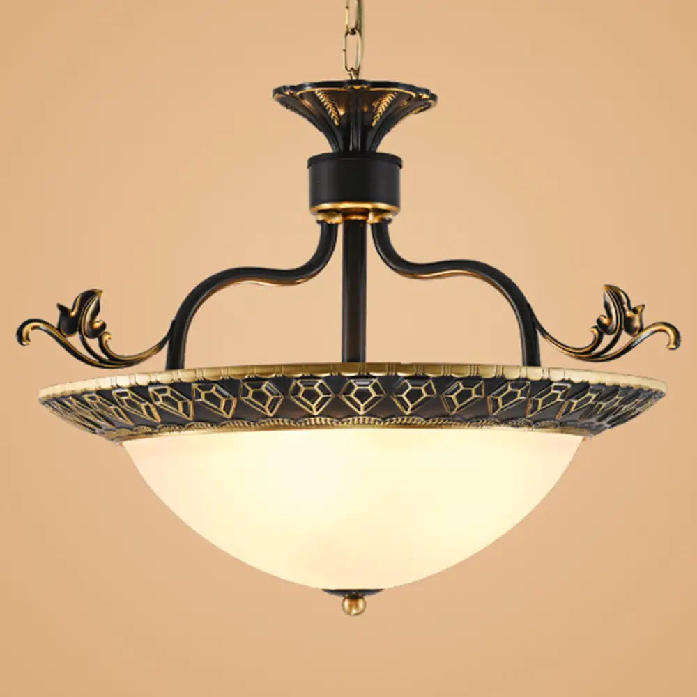 Traditional Metal Ceiling Lamp: 3-Bulb Pendant Chandelier In Gray And Black Gray-Black