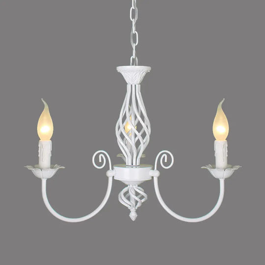 Traditional Metal Chandelier Lamp With Swooping Arms - 3/4/5 Lights Black/White Perfect For Living