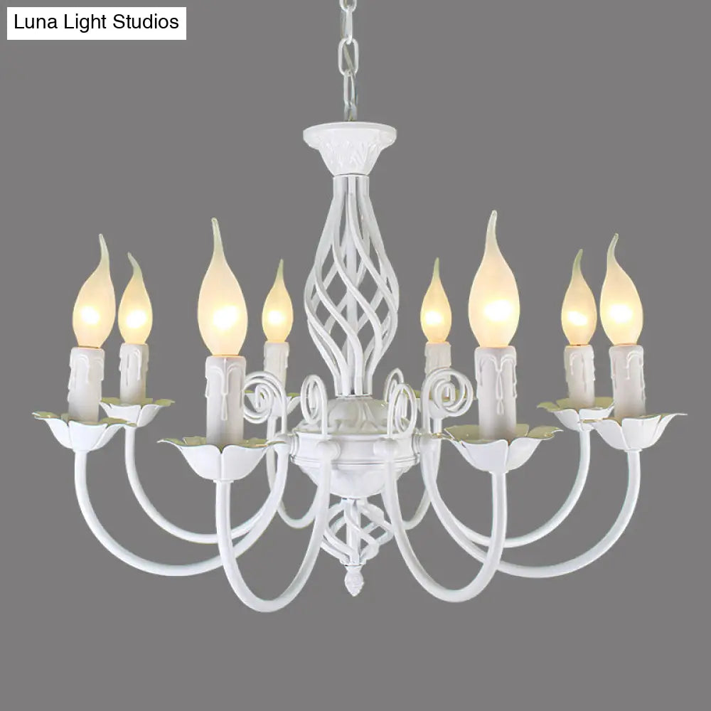 Traditional Metal Chandelier Lamp With Swooping Arms - 3/4/5 Lights Black/White Perfect For Living