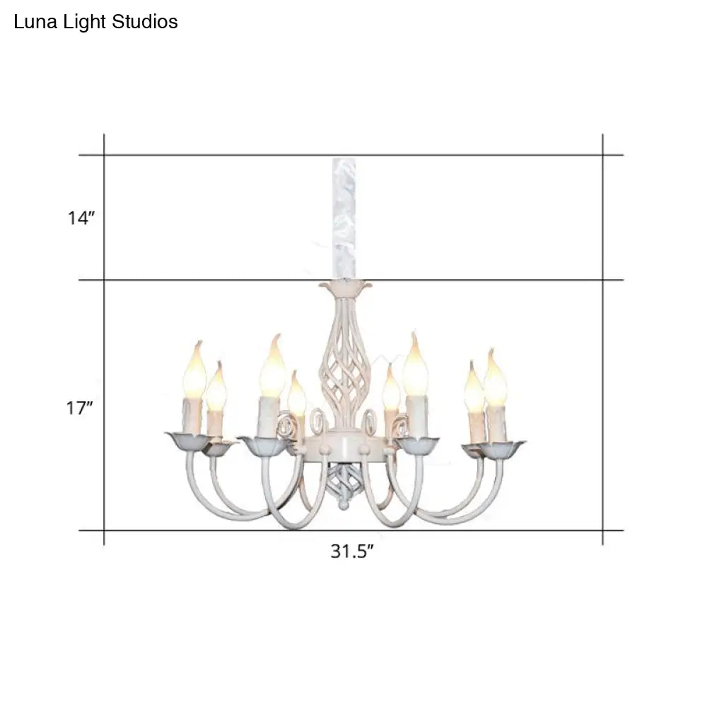 Traditional Metal Chandelier Lamp With Swooping Arms - 3/4/5 Lights Black/White Perfect For Living