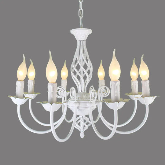 Traditional Metal Chandelier Lamp With Swooping Arms - 3/4/5 Lights Black/White Perfect For Living