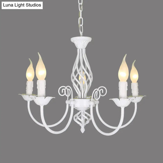 Traditional Metal Chandelier Lamp With Swooping Arms - 3/4/5 Lights Black/White Perfect For Living