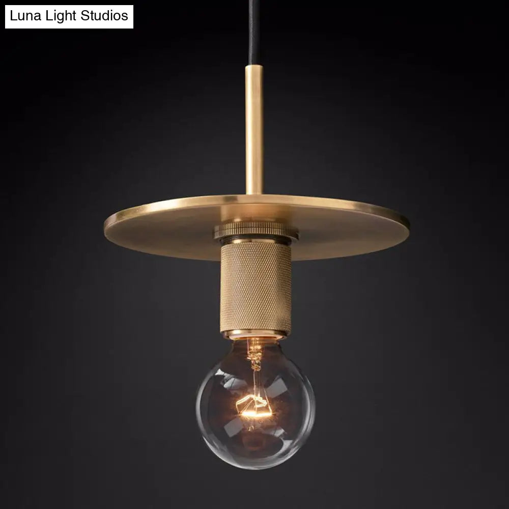 Traditional Metal Hanging Globe Light - Black/Brass/Chrome Finish Ceiling Suspension Lamp For Living