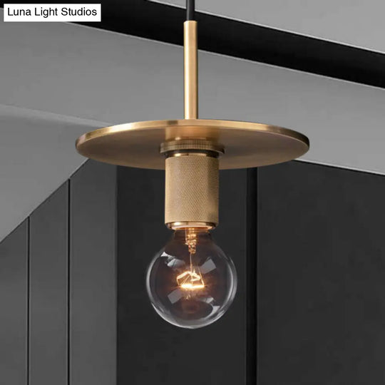 Traditional Metal Hanging Globe Light - Black/Brass/Chrome Finish Ceiling Suspension Lamp For Living