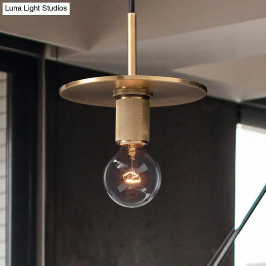 Traditional Metal Hanging Globe Light - Black/Brass/Chrome Finish Ceiling Suspension Lamp For Living