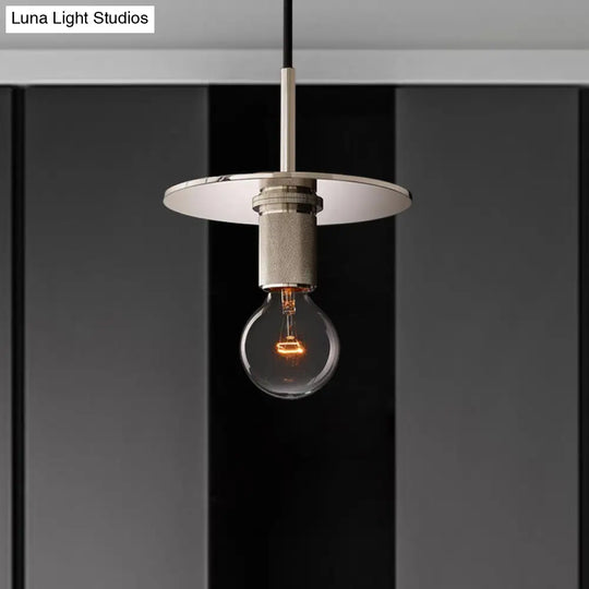 Traditional Metal Hanging Globe Light - Black/Brass/Chrome Finish Ceiling Suspension Lamp For Living