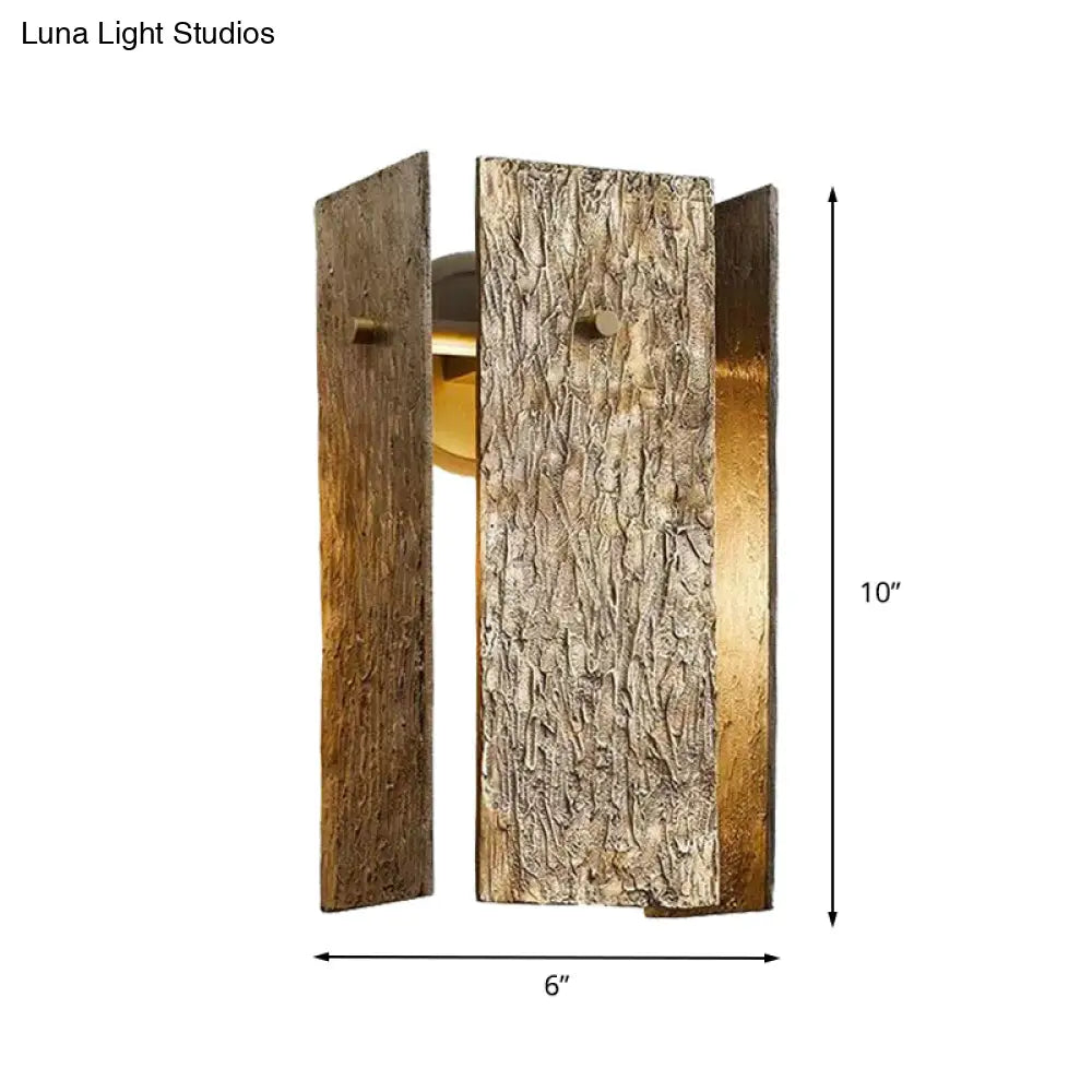 Traditional Metal Rectangle Wall Lamp - Brass Sconce Light Fixture For Hallway