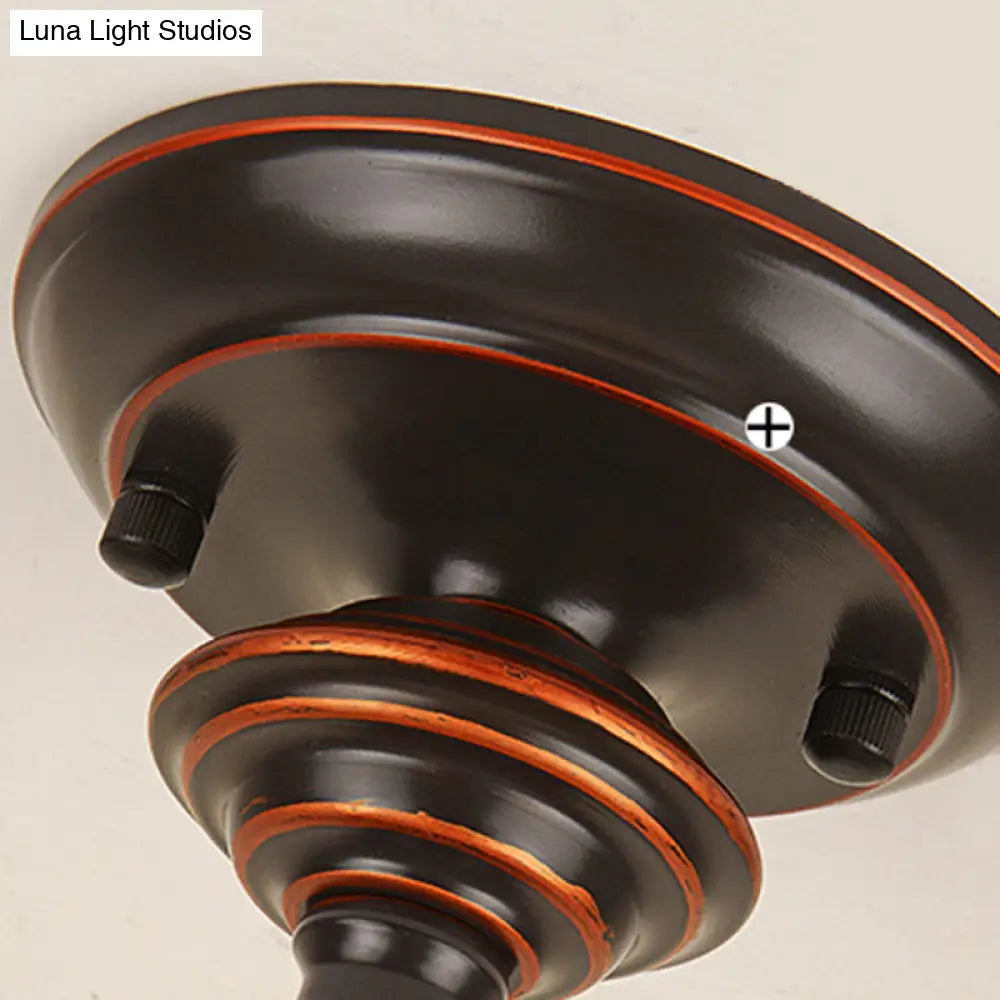 Traditional Red Brown Bell Pendant Ceiling Light With Frosted Glass - Perfect Hanging Lamp For