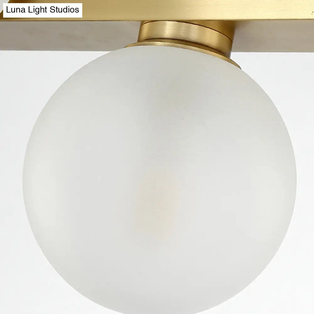 Traditional Spherical Frosted Glass Pendant Light - Gold 7/12 Lights Dining Room Island Lighting