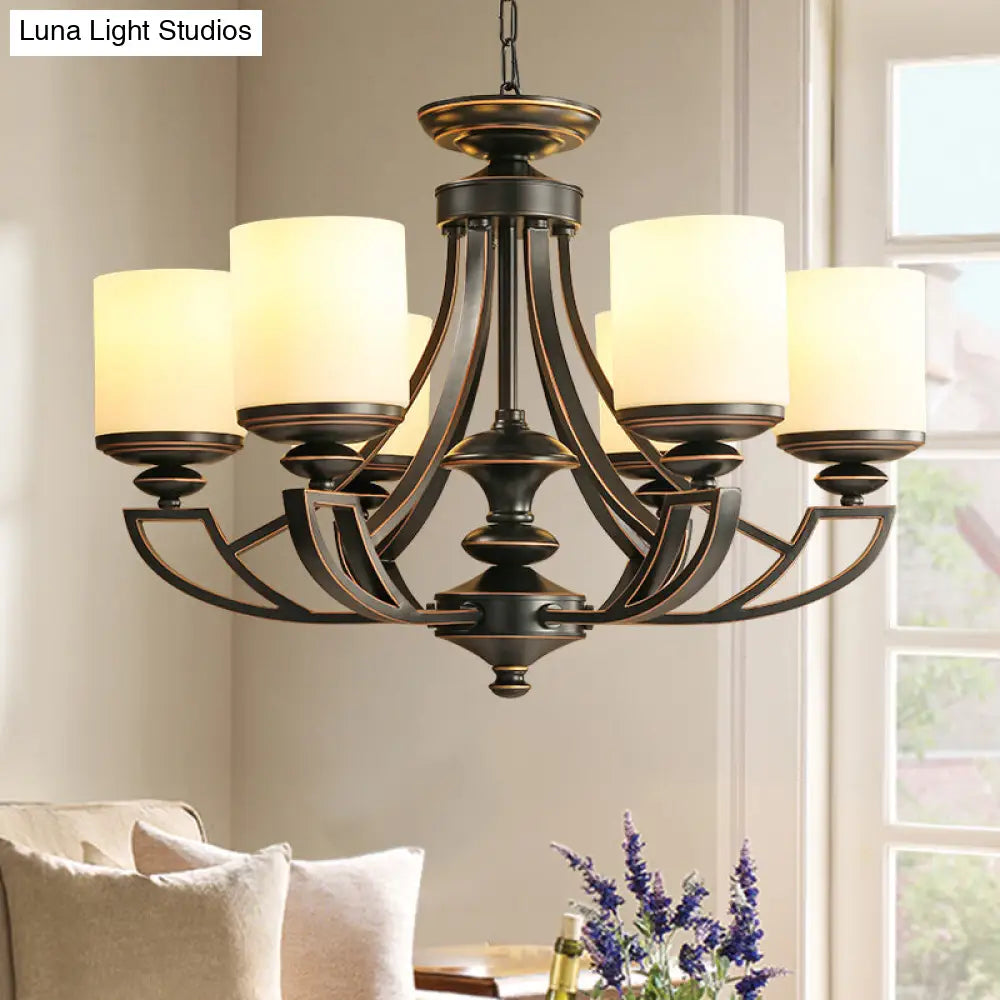 Classic Starburst Pendant Chandelier - 3/6 Lights Black Metal Ceiling Lamp Living Room Fixture With