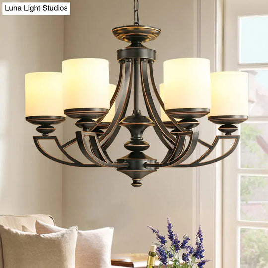 Classic Starburst Pendant Chandelier - 3/6 Lights Black Metal Ceiling Lamp Living Room Fixture With