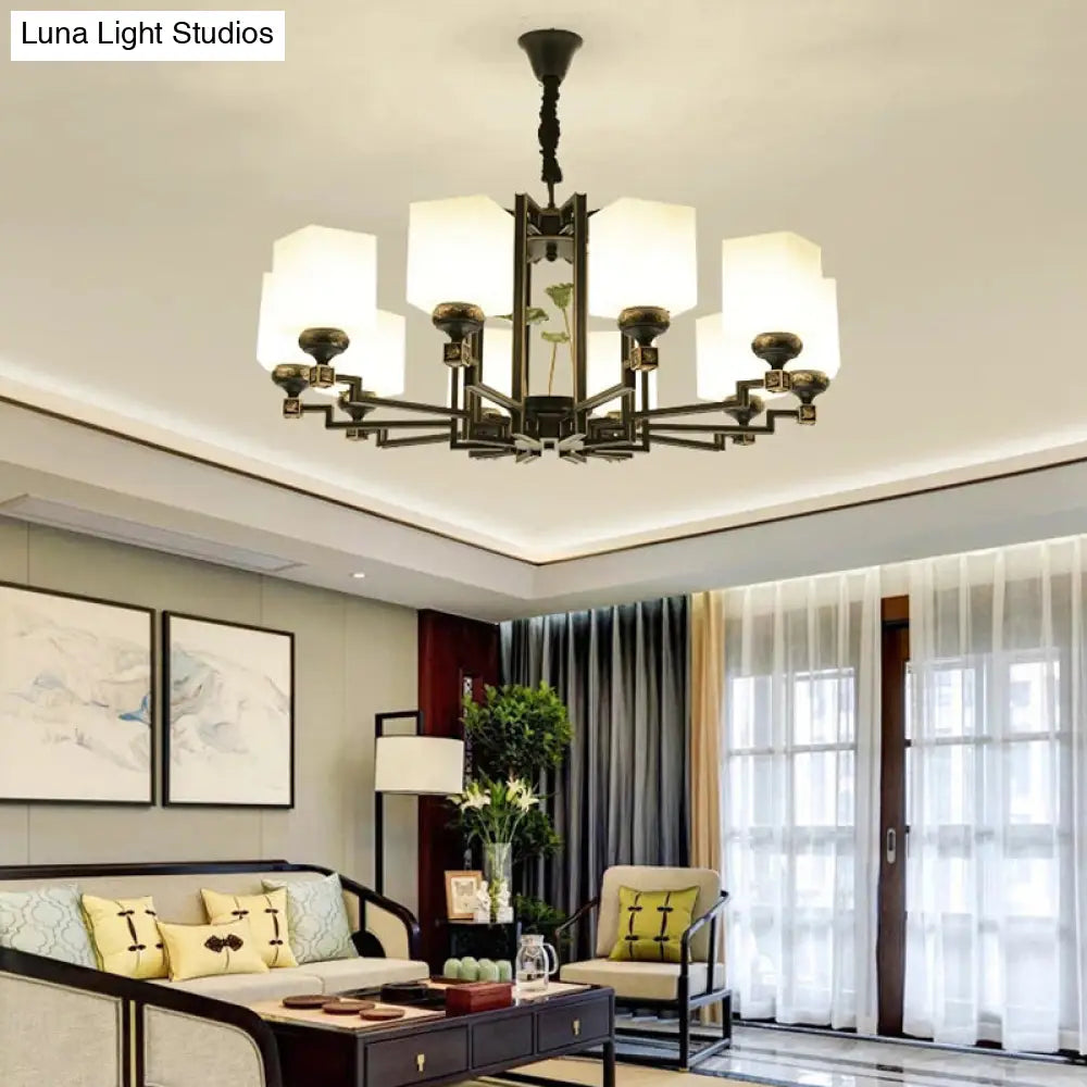 Traditional Style Black Metal Chandelier With 6/8/10 Lights - Dining Room Pendant Lighting