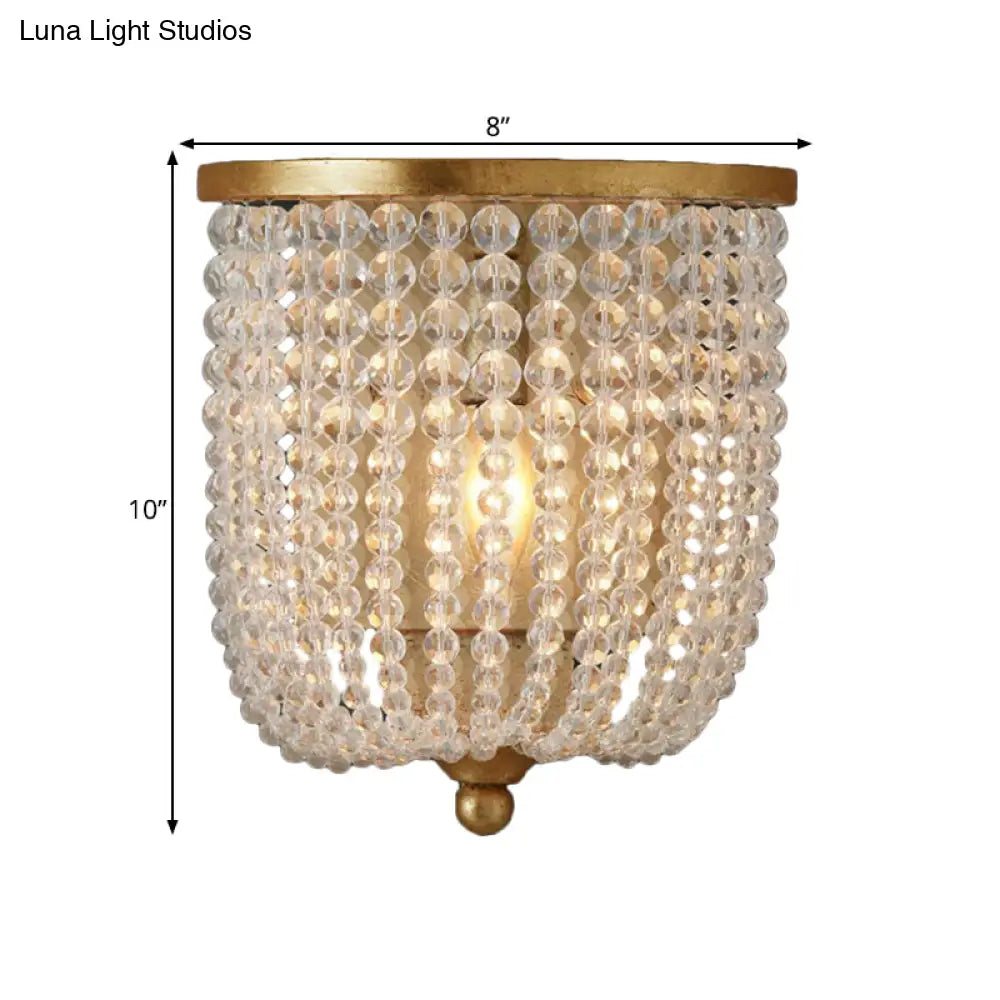 Traditional Style Crystal Wall Lamp - Basket Living Room Sconce Light