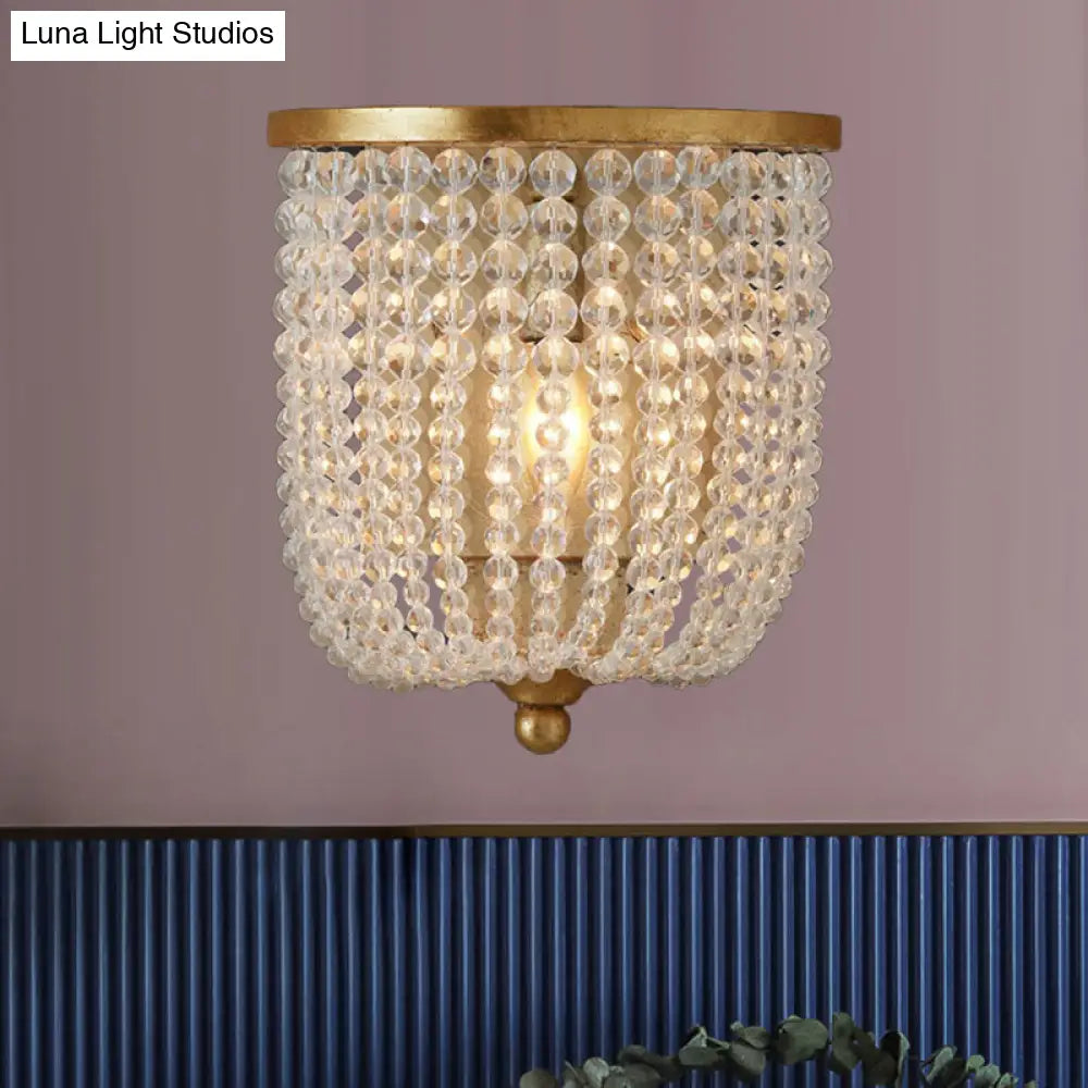 Traditional Style Crystal Wall Lamp - Basket Living Room Sconce Light