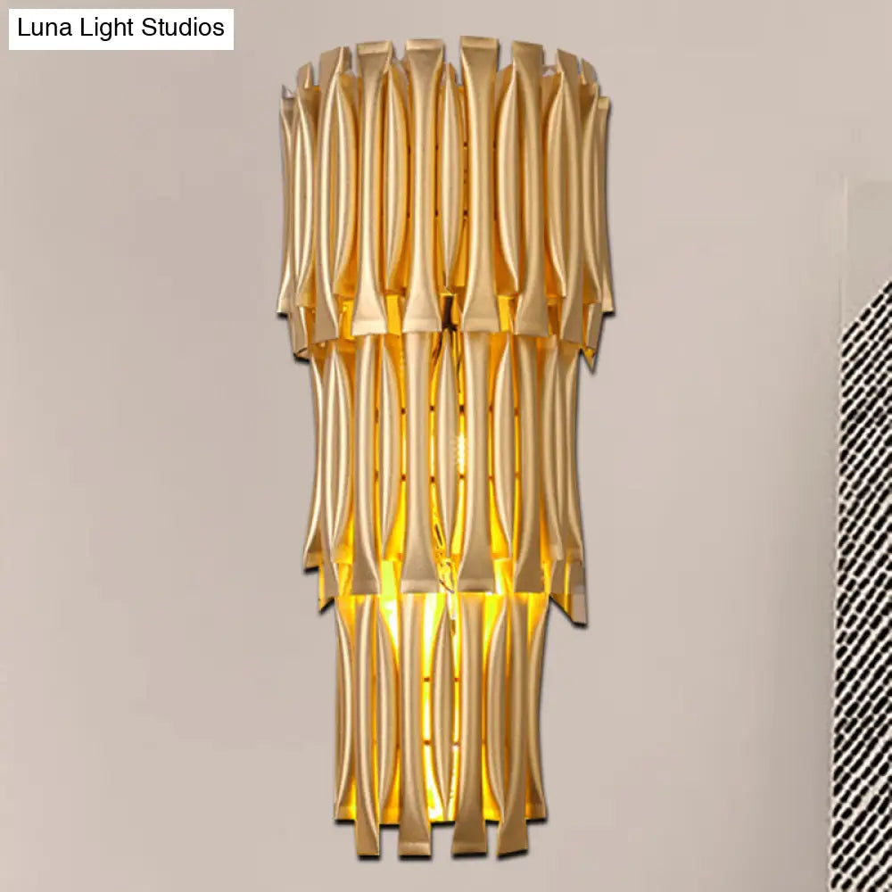 Traditional Style Gold Tiered Aluminum Sconce Light Fixture - 4/6 Lights Wall Mount Corridor