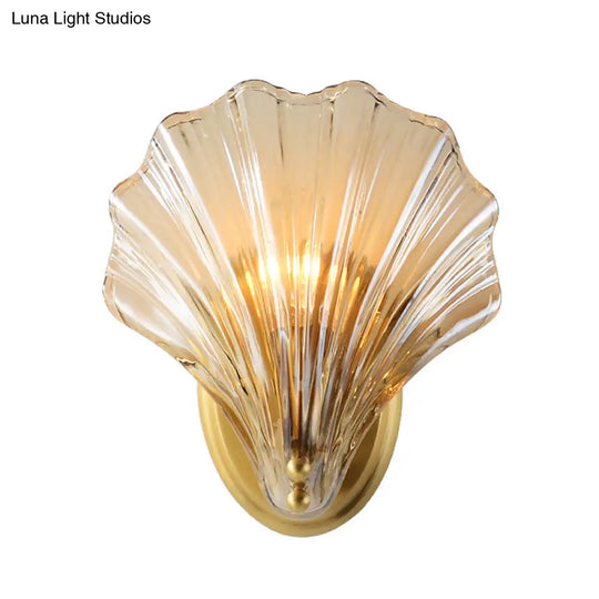 Traditional Wall Mount Led Sconce With Clear Glass Shade - Perfect For Bedroom Lighting