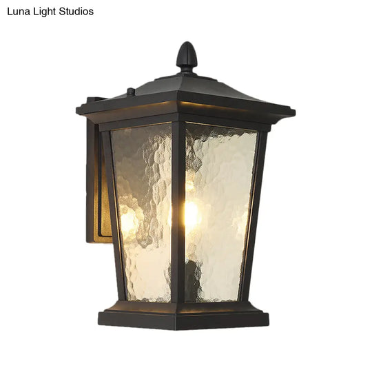 Traditional Wall Sconce With Pavilion Glass Shade In Black/Brass