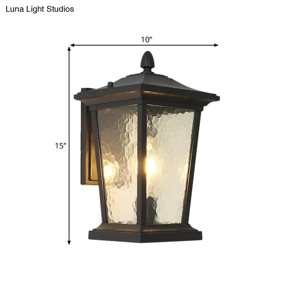 Traditional Wall Sconce With Pavilion Glass Shade In Black/Brass