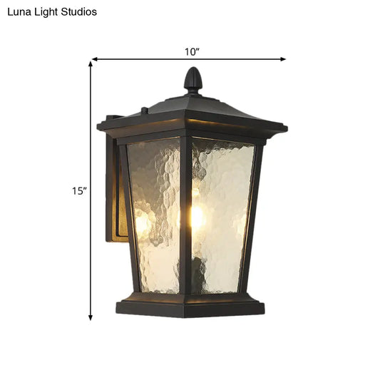 Traditional Wall Sconce With Pavilion Glass Shade In Black/Brass