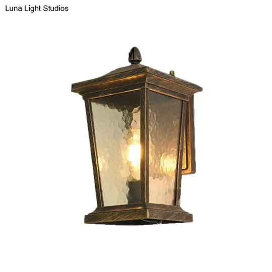 Traditional Wall Sconce With Pavilion Glass Shade In Black/Brass