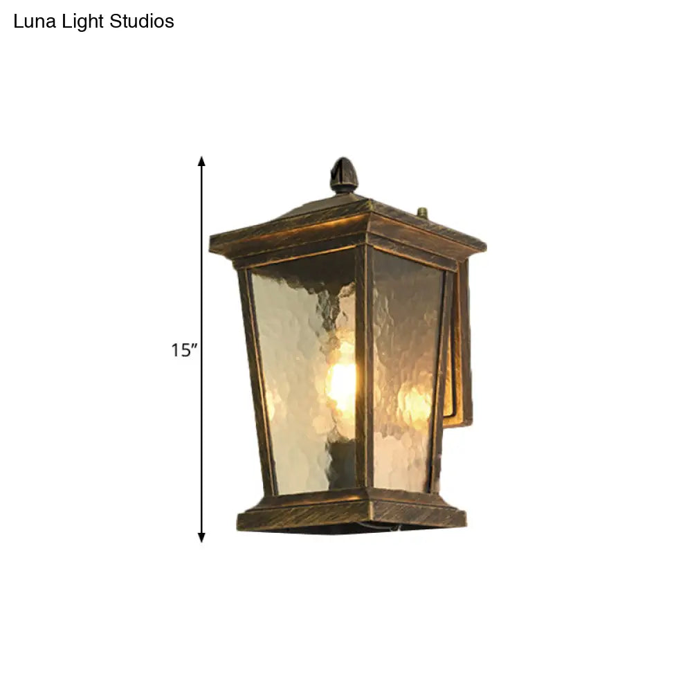 Traditional Wall Sconce With Pavilion Glass Shade In Black/Brass