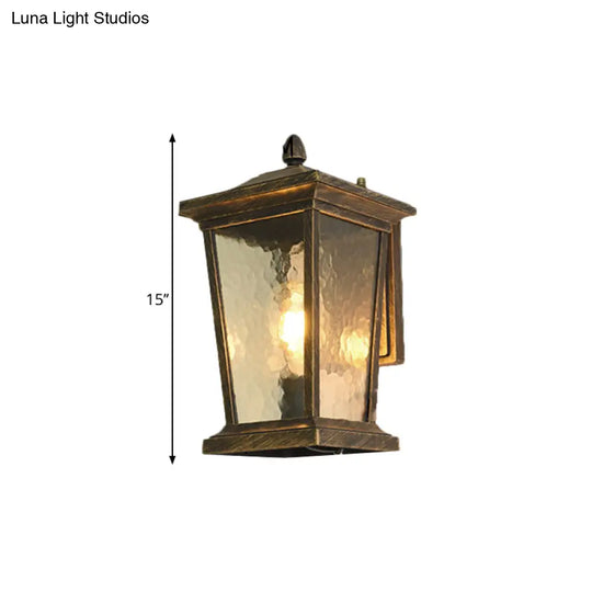 Traditional Wall Sconce With Pavilion Glass Shade In Black/Brass