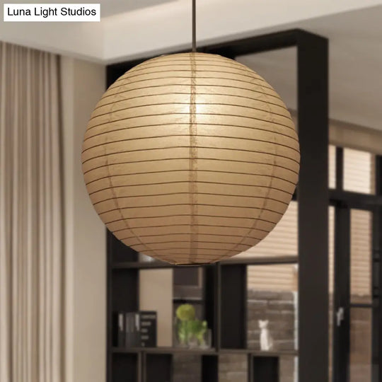 Traditional White Paper Lantern Pendant Lamp - 8.5’/11.5’/16.5’ Wide 1-Light Hanging Suspension