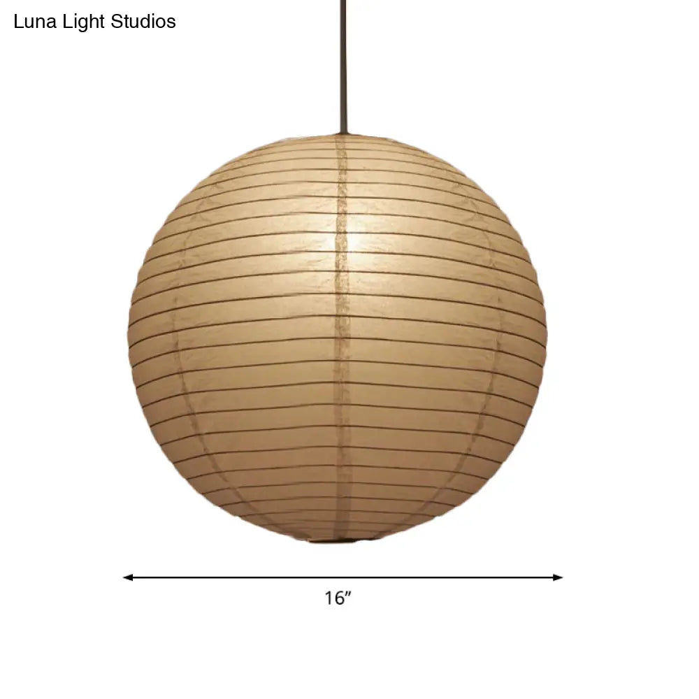 Traditional White Paper Lantern Pendant Lamp - 8.5’/11.5’/16.5’ Wide 1-Light Hanging Suspension