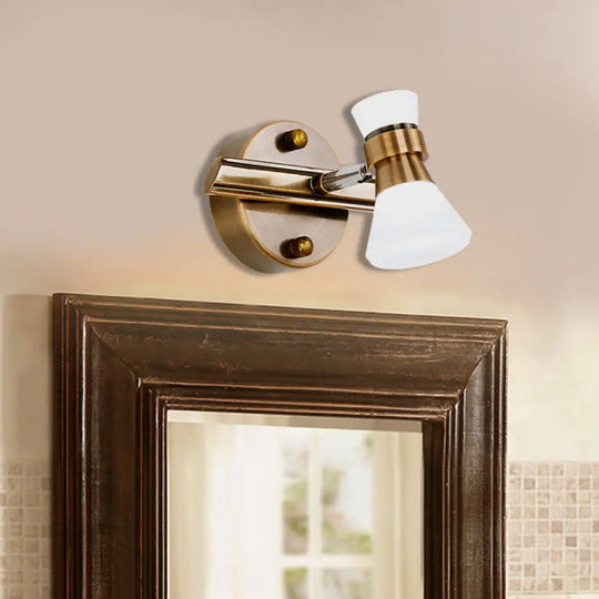 Traditionalist Metal Led Brass Wall Vanity Light In Warm/White 1 / White