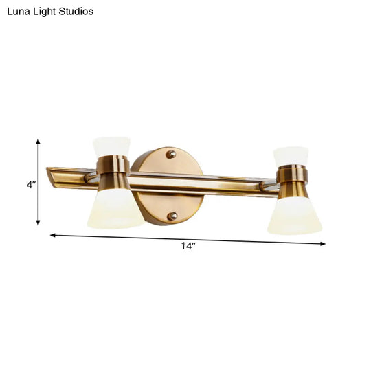 Traditionalist Metal Led Brass Wall Vanity Light In Warm/White