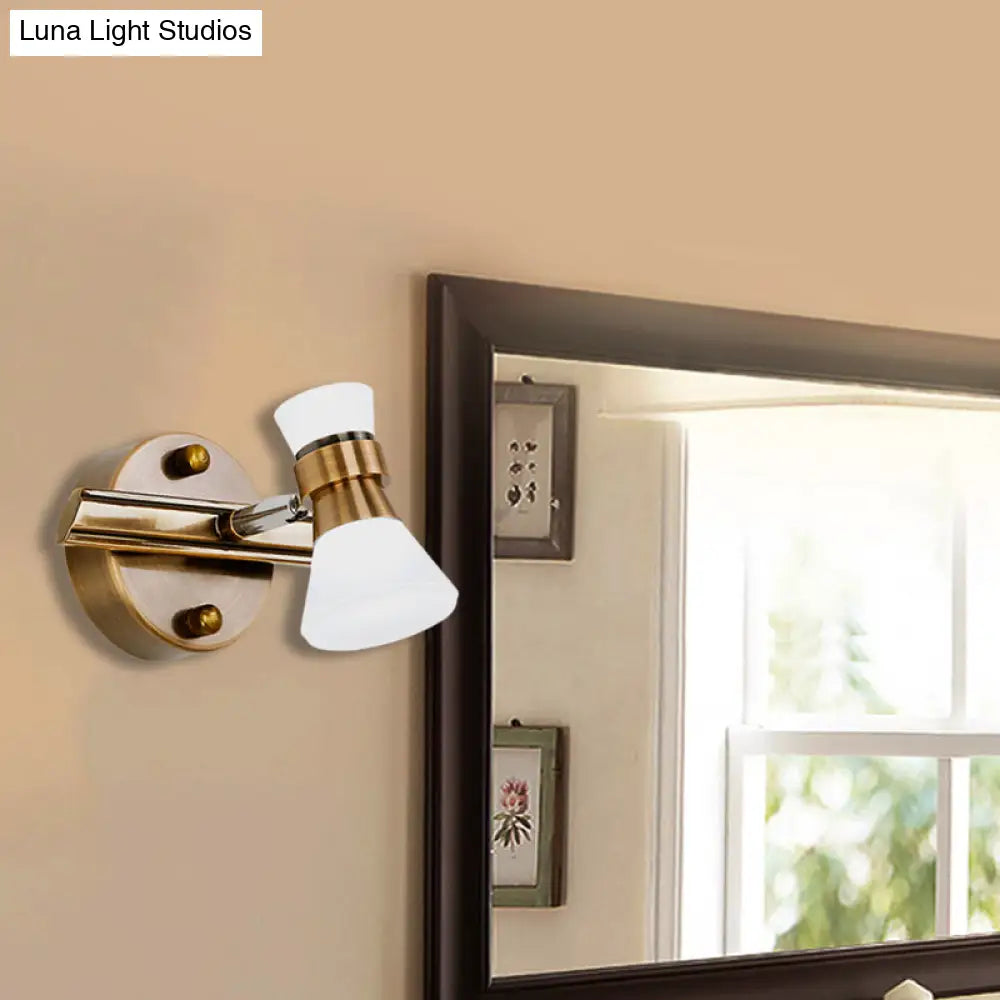 Traditionalist Metal Led Brass Wall Vanity Light In Warm/White