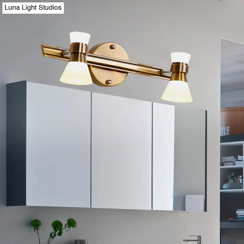 Traditionalist Metal Led Brass Wall Vanity Light In Warm/White