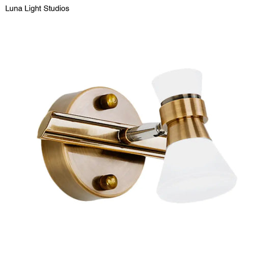 Traditionalist Metal Led Brass Wall Vanity Light In Warm/White