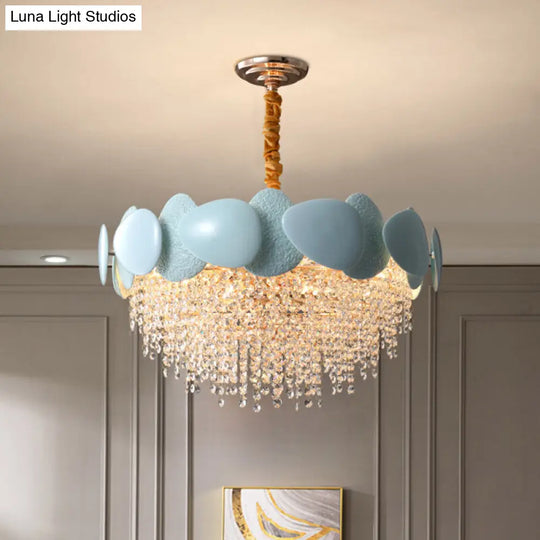 Sleek 9-Light Clear Crystal Chandelier Timeless Cascading Suspension Pendant