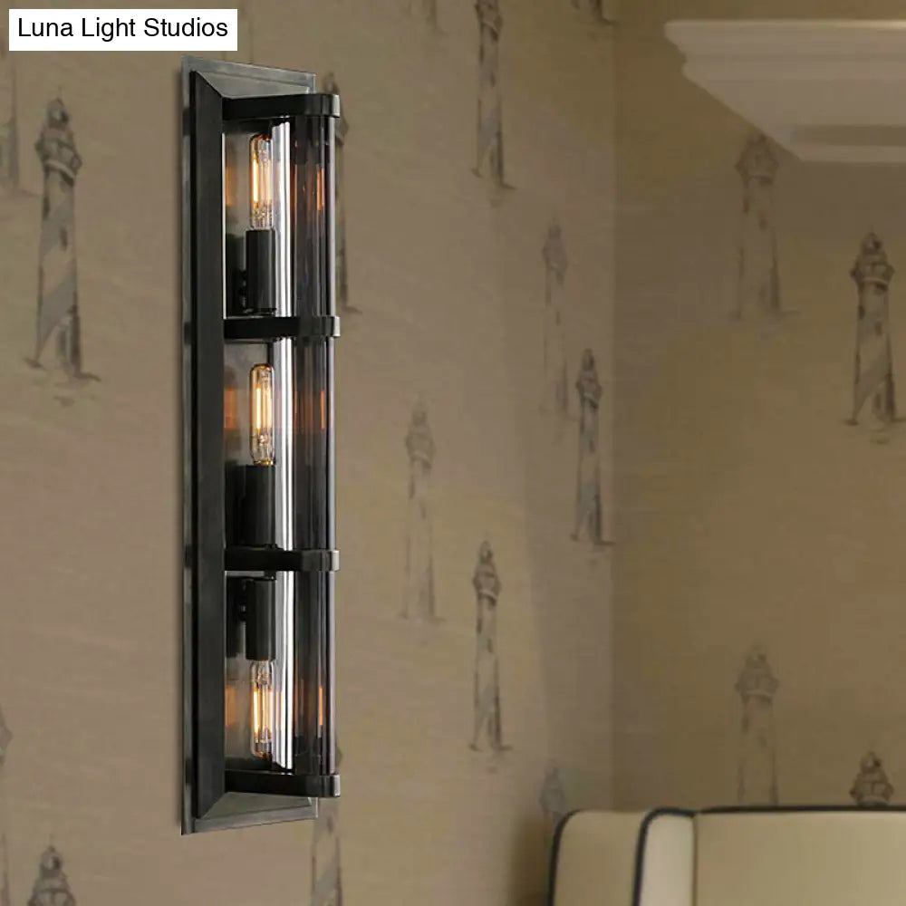 Traditionary Metal Tube Sconce Light With 2/3/4 Heads In Black/Gold Elegant Wall Lamp For Your