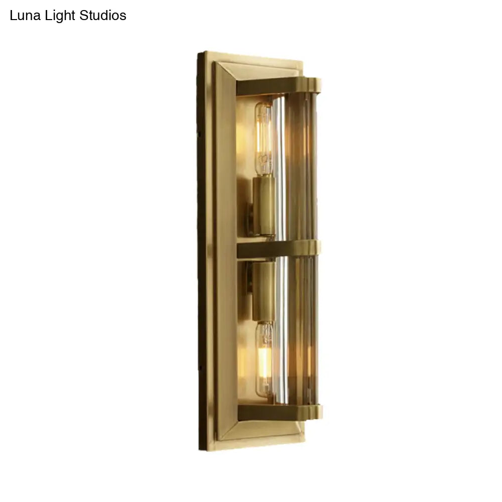 Traditionary Metal Tube Sconce Light With 2/3/4 Heads In Black/Gold Elegant Wall Lamp For Your