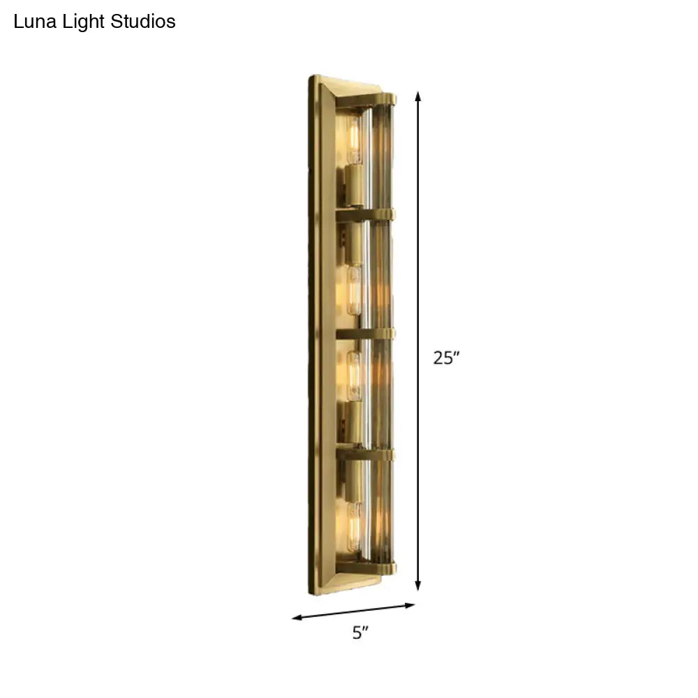 Traditionary Metal Tube Sconce Light With 2/3/4 Heads In Black/Gold Elegant Wall Lamp For Your