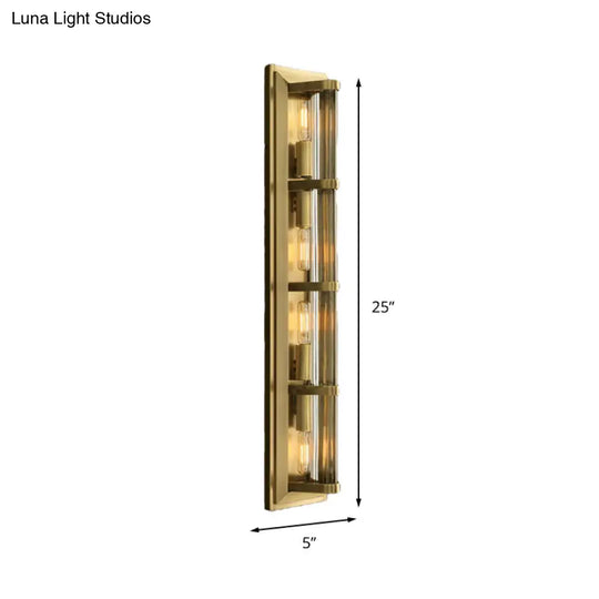 Traditionary Metal Tube Sconce Light With 2/3/4 Heads In Black/Gold Elegant Wall Lamp For Your