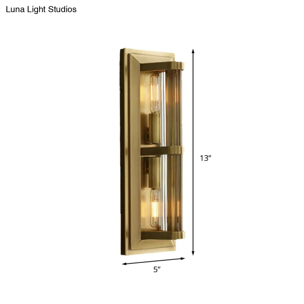 Traditionary Metal Tube Sconce Light With 2/3/4 Heads In Black/Gold Elegant Wall Lamp For Your