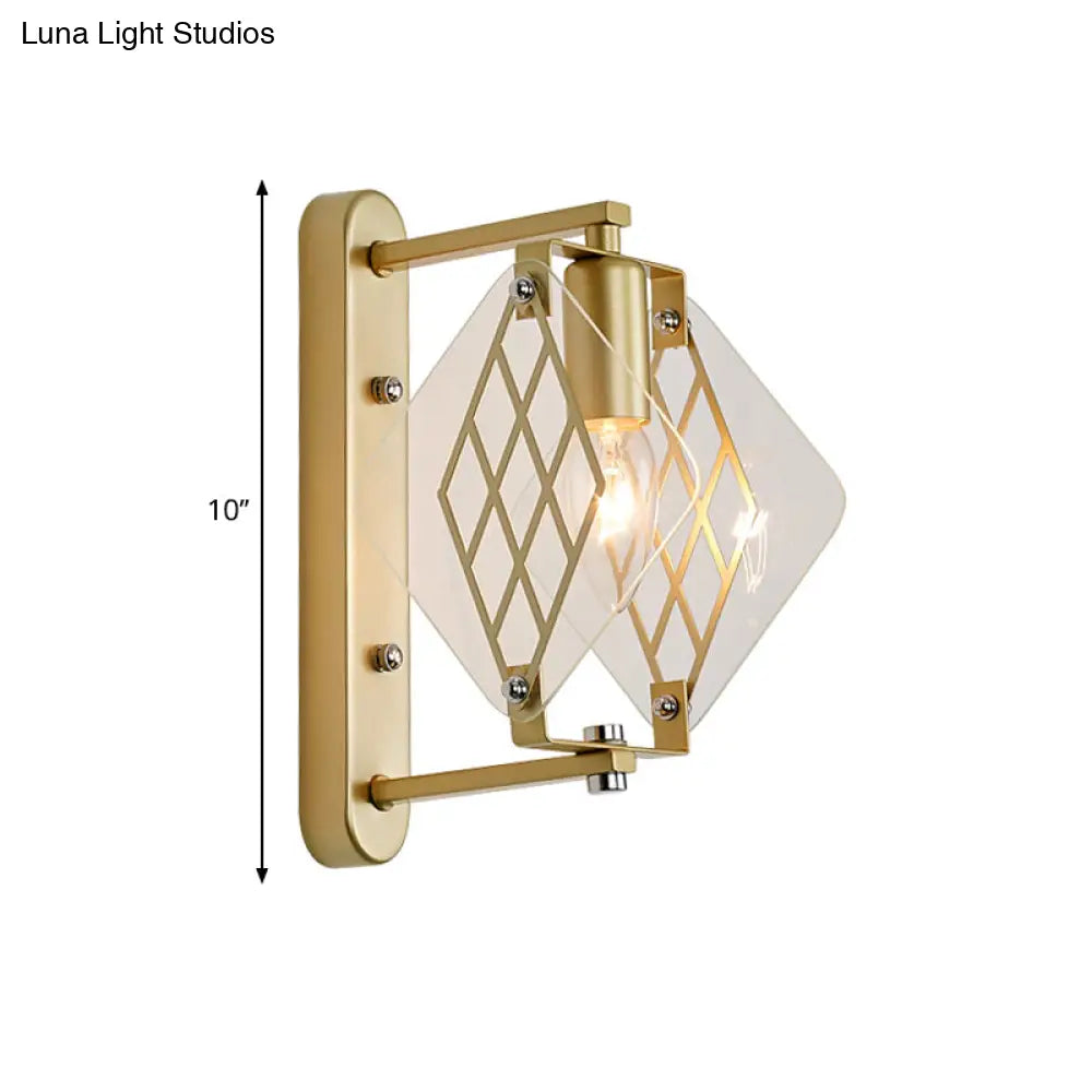 Traditionary Metal Wall Mounted Brass Sconce With Prismatic Clear Glass Design - Candle Light