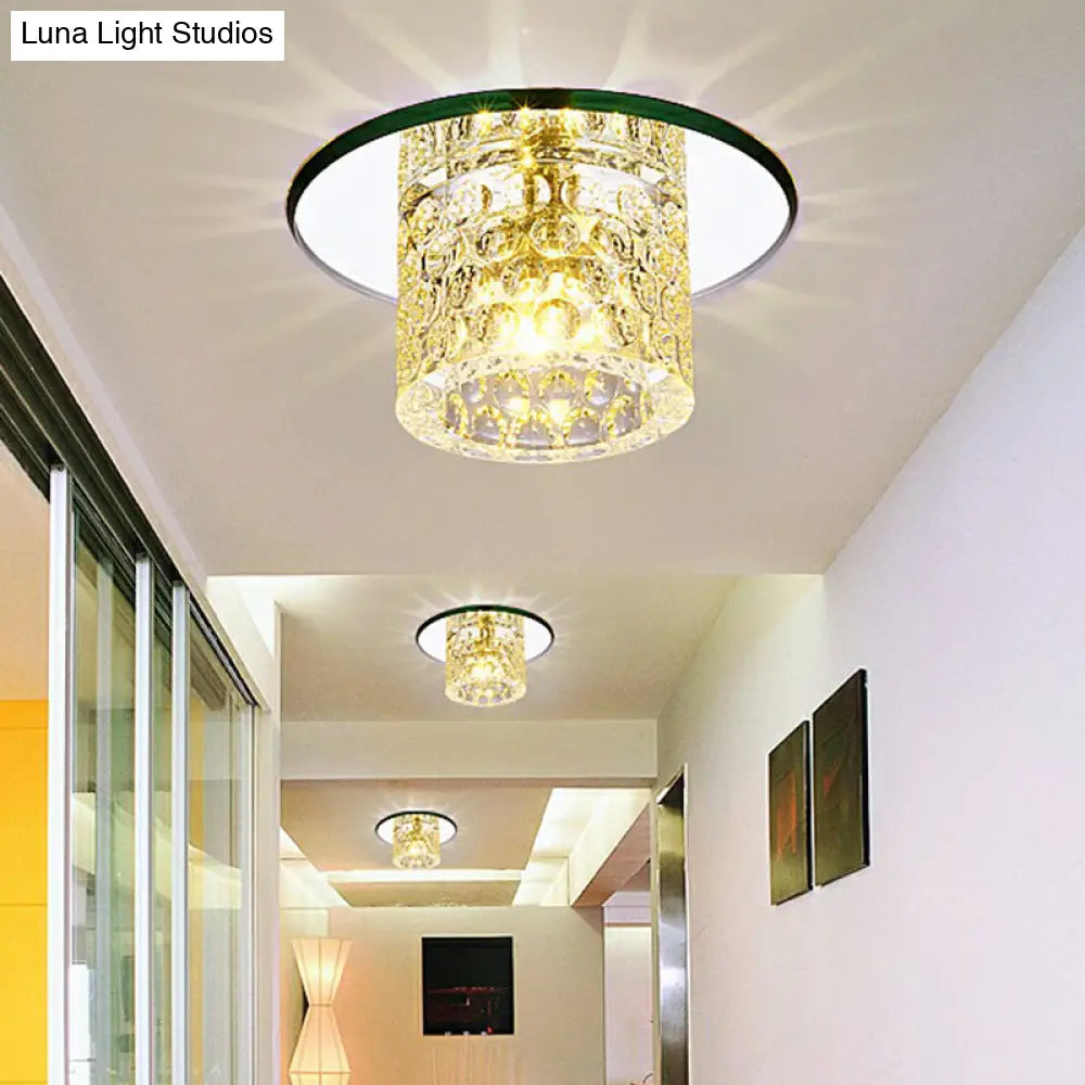 Transform Your Corridor: Simplicity Meets Elegance With Cylindrical Led Flush Ceiling Light Fixture