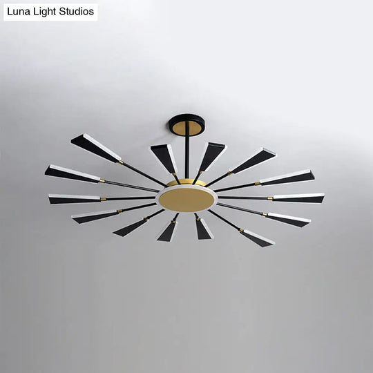 Trapezoid Living Room Chandelier Lamp - Metallic 31.5/39/47 W Led Pendant Light Modern Gold Finish