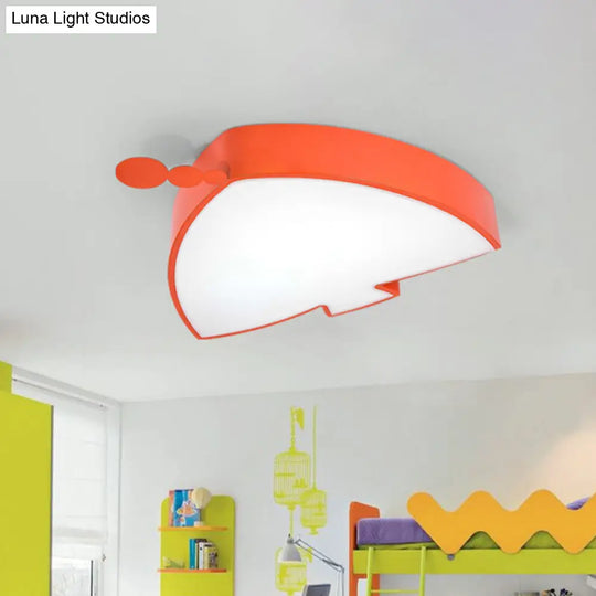 Triangle Fish Kids Play Room Orange Led Cartoon Ceiling Light Fixture