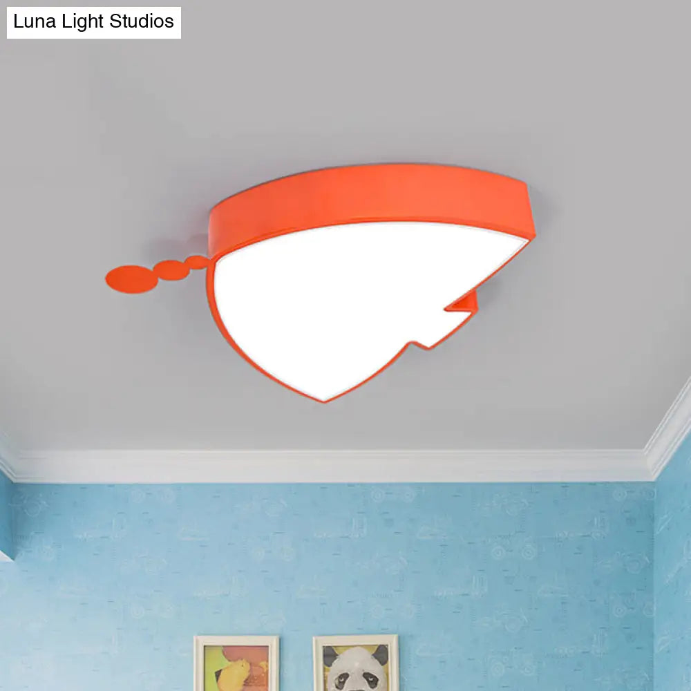 Triangle Fish Kids Play Room Orange Led Cartoon Ceiling Light Fixture