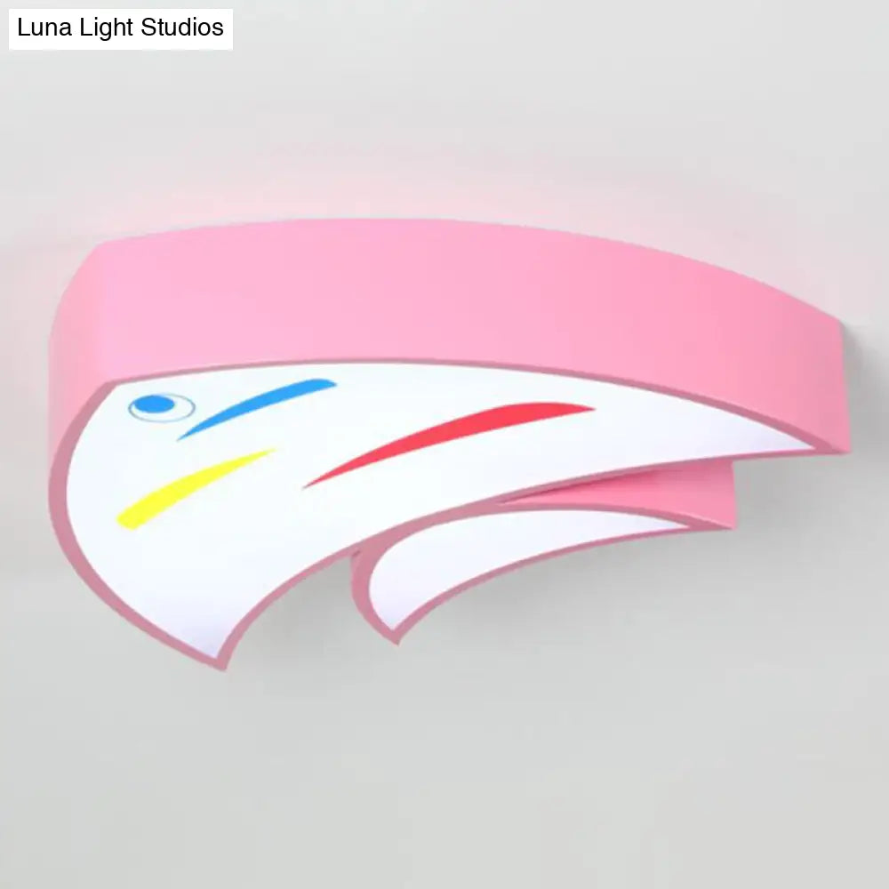 Tropical Fish Led Flush Mount Lighting For Kids Kindergarten: A Bright And Fun Addition! Pink / Warm